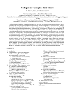 Colloquium: Topological Band Theory