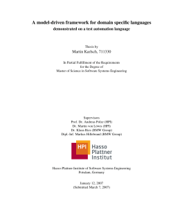 A model-driven framework for domain specific
