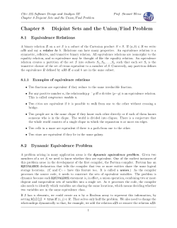 Chapter 8: Disjoint Sets and the Union/Find Problem