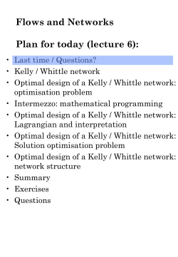 Kelly / Whittle network