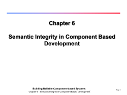 Semantic Integrity in Component Based Development