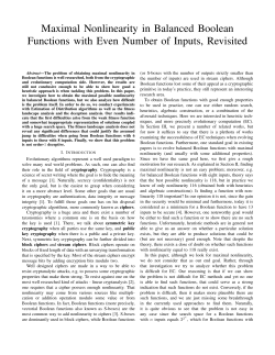 Maximal Nonlinearity in Balanced Boolean Functions with Even