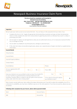 Newspack Business Insurance Claim Form