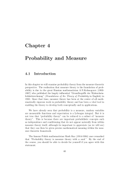 Chapter 4 Probability and Measure