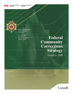 Federal Community Corrections Strategy - CSC-SCC
