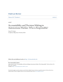 Accountability and Decision Making in Autonomous Warfare: Who is