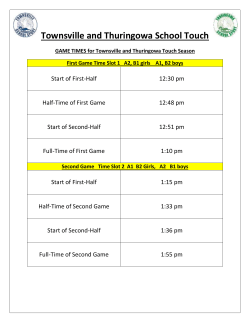 Game times - Townsville School Sport