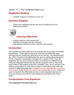 Lesson 12.3 the integrated rate laws