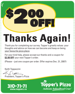 200 $200 - Topper`s Pizza