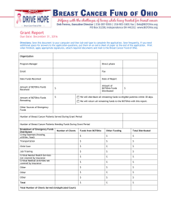 Grant Report - Breast Cancer Fund of Ohio