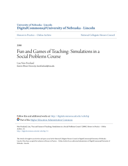 Fun and Games of Teaching: Simulations in a Social Problems Course