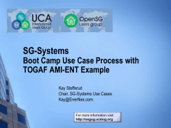 Use Case Process with SG Systems TOGAF examples