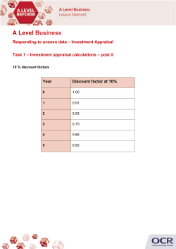 Investment Appraisal Student Activity
