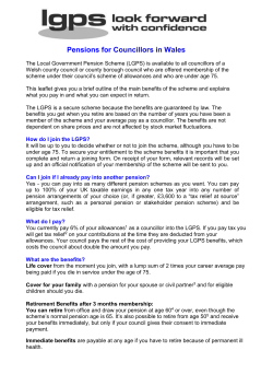 Pensions for councillors in England and Wales