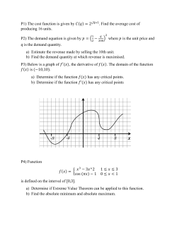 P1) The cost function is given by (    ) = 2 &radic;    +5. Find the average