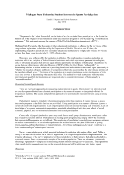 Michigan State University Student Interests in Sports Participation