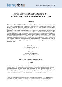 Firms and Credit Constraints along the Global Value Chain