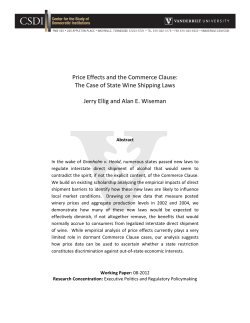 Price Effects and the Commerce Clause: The Case of State Wine