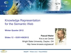 Knowledge Representation for the Semantic Web