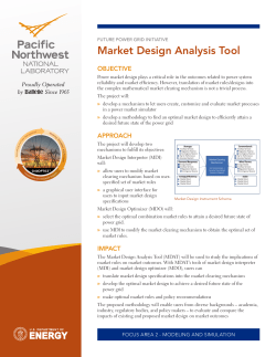 Market Design Analysis Tool (flier)