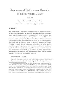 Convergence of Best-response Dynamics in Extensive