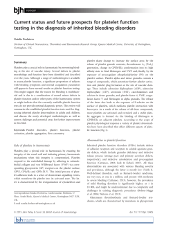 Current status and future prospects for platelet function testing in the