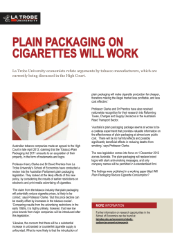 Plain packaging on cigarettes will work