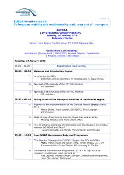 Draft Agenda - Danube Region Strategy