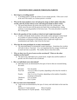 Meet: A contest between two wrestling teams. Each team may have