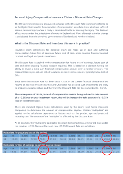Personal Injury Compensation Insurance Claims &ndash; Discount Rate