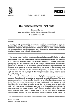 The distance between Zipf plots