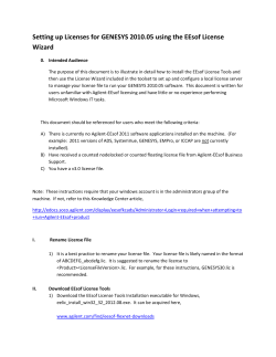 Setting up Licenses for GENESYS 2010.05 using the