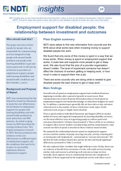 Employment support for disabled people