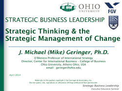 Managing Strategic Change - Ohio University College of Business