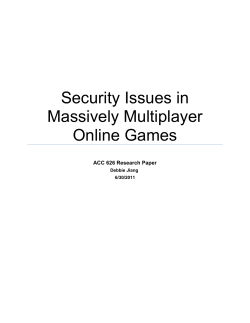 Security Issues in Massively Multiplayer Online Games