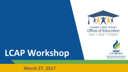 LCAP Workshop - Contra Costa County Office of Education