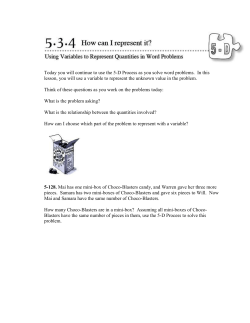 Today you will continue to use the 5