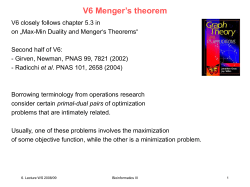 Proof of Menger`s Theorem - Chair of Computational Biology