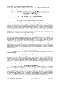 The Use of Differentiation Strategy by Libraries to Gain Competitive