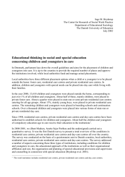 Educational Thinking in Social and Special Education Concerning