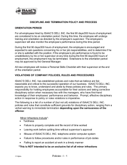 Discipline and Termination Policy and Process