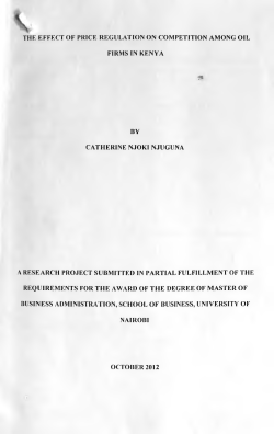 The Effect Of Price Regulation On Competition Among Oil Firms In