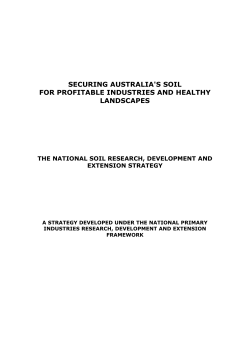 Securing Australia`s Soil for profitable industries and healthy