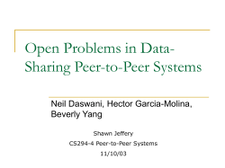 Open Problems in Data-Sharing Peer-to