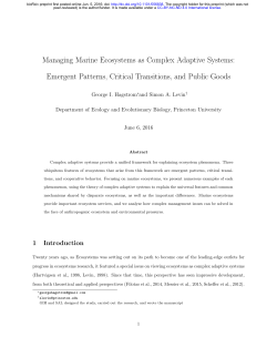 Managing Marine Ecosystems as Complex Adaptive Systems
