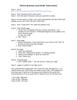 Online Business Card Order Instructions