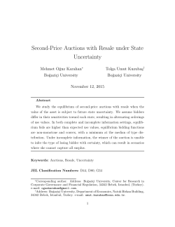 Second-Price Auctions with Resale under State Uncertainty