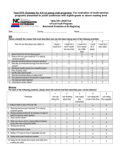 3YH Sample Tool for 4-H Youth Programs