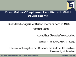 Child of the New Century - Centre for Longitudinal Studies