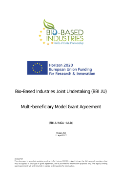 (BBI JU) Multi-beneficiary Model Grant Agreement